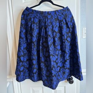 Gianni Bini Royal Blue and Black Lace Skirt Size L